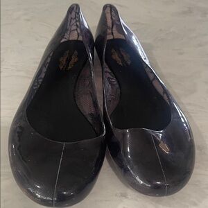 Charles Albert purple plum ballerina jelly flats size 8